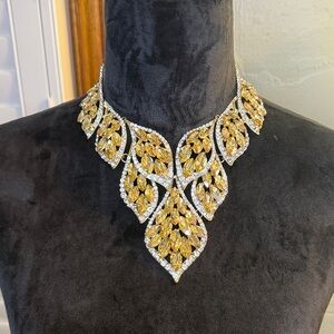 Elegant Gold and Silver Leaf Necklace